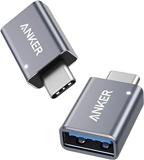 Anker Adaptador USB C (pacote com 2), transferência de dados de alta velocidade, adaptador USB-C para USB 3.0 fêmea para MacBook Pro 2020, iPad Pro 2020, Samsung Notebook 9, Dell XPS e mais dispositivos tipo C  