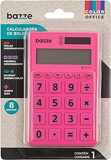 Calculadora De Bolso, Bazze, 8 Dígitos, Color Office, Rosa  